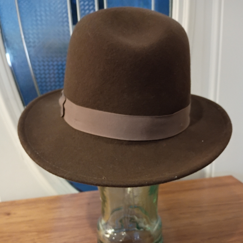 ORVIS VINTAGE MENS SZ M WOOL FELT LITE RIBBON FEDORA - Picture 2 of 9